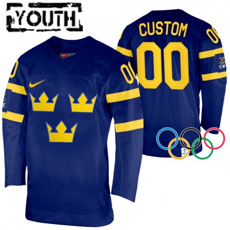 Sverige tröja Customized 2022 Winter Olympics Navy Authentic - NHL Tröjor Barn Sverige tröja Customized 2022 Winter Olympics Navy Authentic - NHL Tröjor Barn